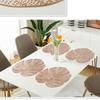 3pcs Hollow Table Mat Anti-stain Tableware Pad Dinner Table Decoration Coaster  Wedding