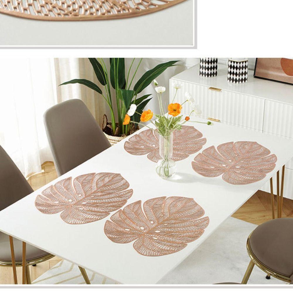 3pcs Hollow Table Mat Anti-stain Tableware Pad Dinner Table Decoration Coaster  Wedding