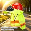 Casque de sécurité solaire, Protection de nuque à large bord avec ventilateur solaire, Visière réfléchissante de protection solaire à haute visibilité