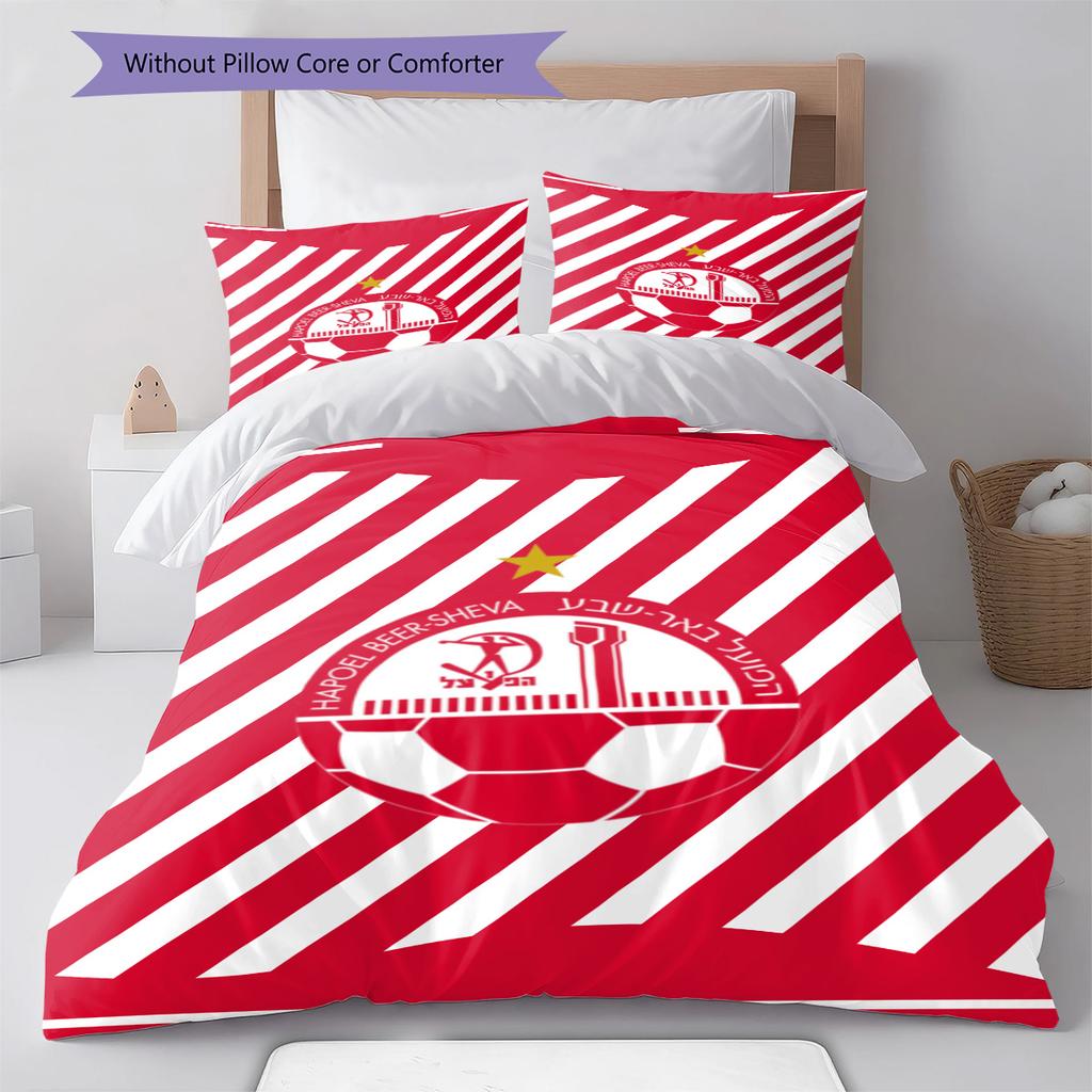 Hapoel Jerusalem Pattern Bedding Set Quilt Cover Pillowcase Home Decor Gift (1 * duvet cover + 2 * pillowcase, without core)
