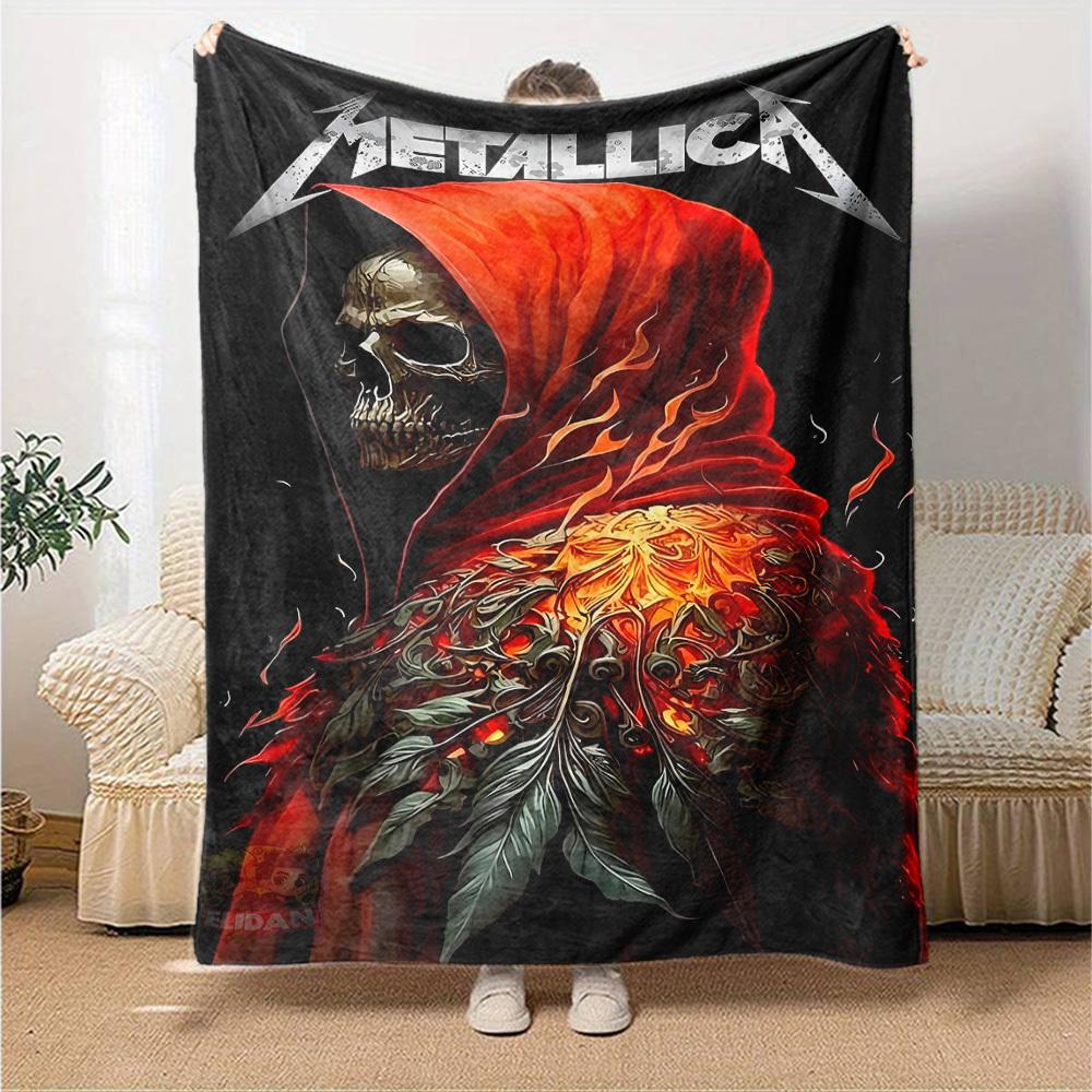 1pc Dragon guitarThemed Blanket Soft Flannel All Season Cozy Throw with Bold Graphic Print, Travel, or Holiday Gift for Family & Friends