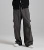 Beoteunseoul Multi-Pocket Wide Strap Cotton Pants (Dark Gray)