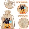 5pcs Halloween Linen Bun Storage Bag Halloween Pattern Candy Gift Packaging Bag Linen Drawstring Bag