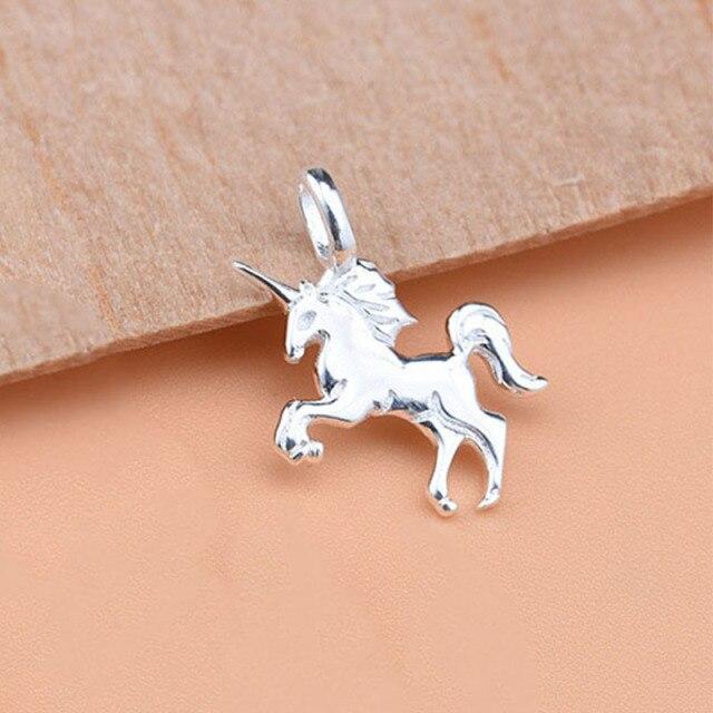 

Trustdavis настоящее серебро 925 пробы животное Пегас единорог подвески кулон для браслета ожерелья Diy аксессуары ювелирные изделия Hy015 серебряный
