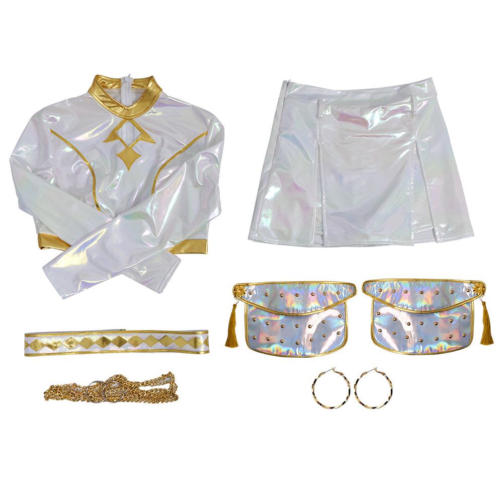 

Детский Девочки Kpop Истребители Демонов Руми Косплей Костюм Шоу Детская Одежда Набор Серьги Мира Ролевые Наряды Костюм для Хэллоуин Вечеринки 120cm