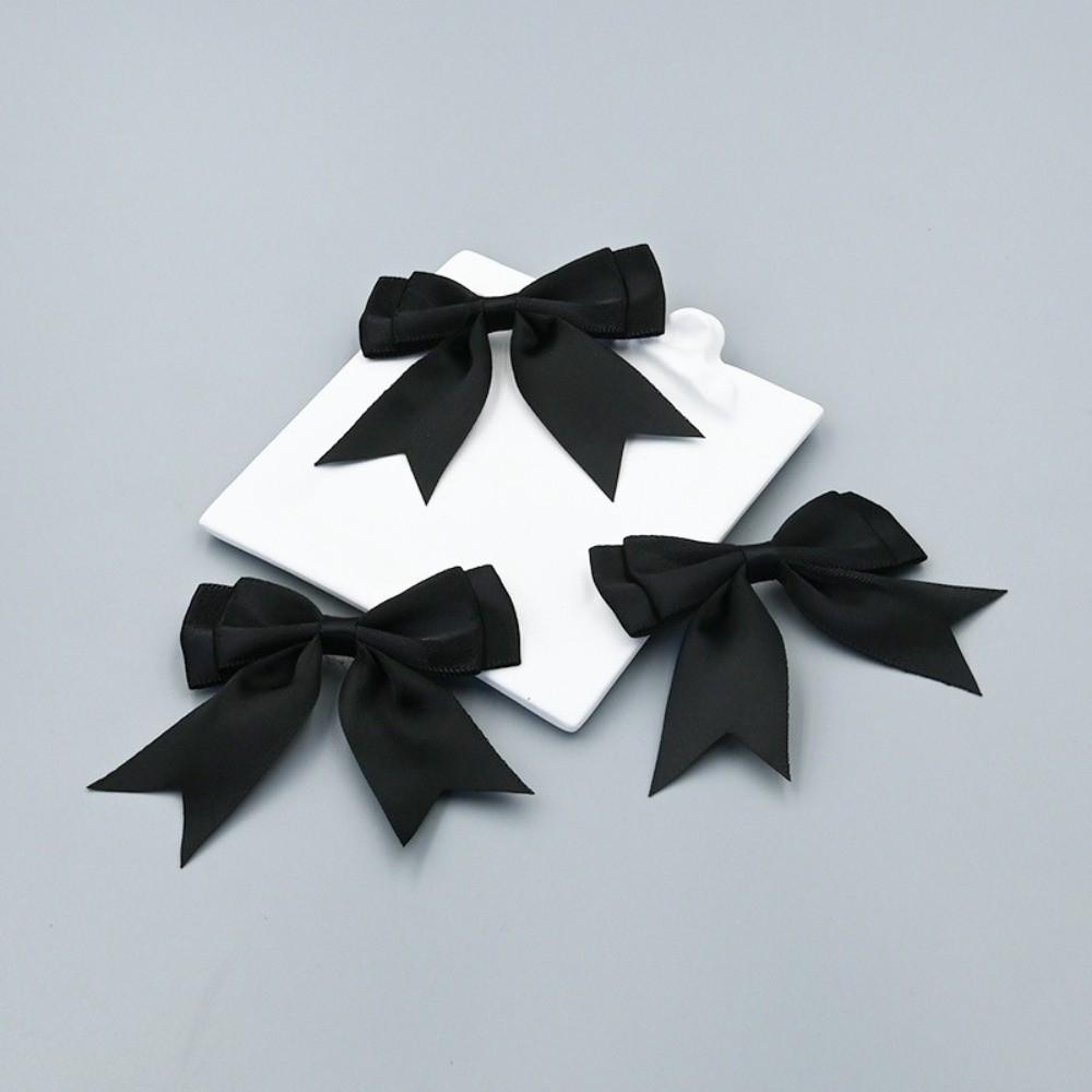 10Pcs Handmade Double Layer Ribbon Bow Colorful Satin Ribbon Bow Patches  Hairpin Accessories