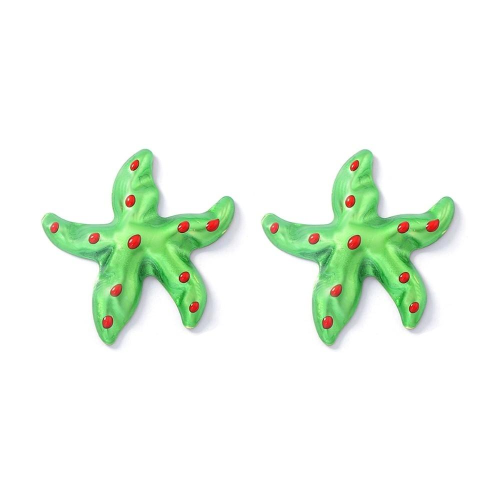 Stainless Steel Shell Earrings Studs Chic Starfish Earrings Trendy Ocean Style Ear Studs Holiday
