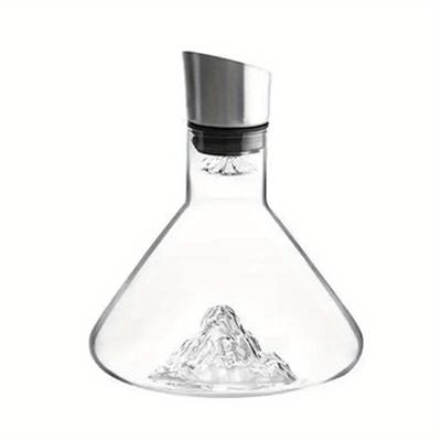 1pc Wine Decanter 50.72oz Decanter Wine Creative Transparent Iceberg Design Lead-Free Crystal Glass Wine Accessories Barware Decanters
