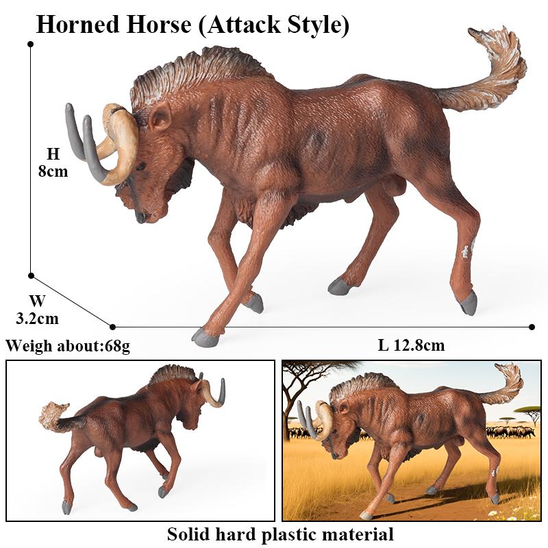 Oenux Classic Wild African Animals Simulation Okapi Wildebeest Action Figure Figurines PVC Model Education School Kid Toys Gift