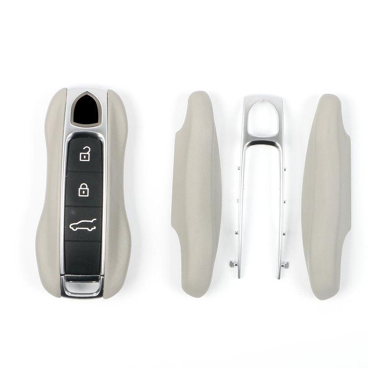 

Leather Car Smart Key Cover Case Fob For Porsche 911 Macan Boxster Cayenne Panamera Taycan Cayman 971 9YA 718 Key Shell