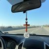 Handgefertigter NFC Bibelkreuz-Anhänger Holzkreuz Auto-Spiegel-Hänger Schmuck Geschenk