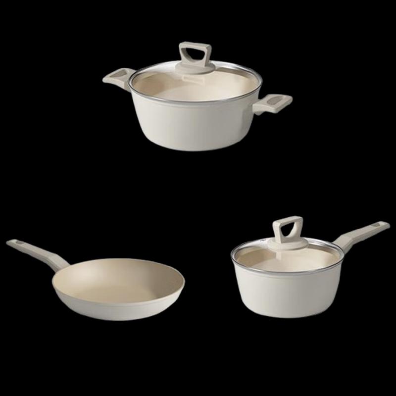 TIBORANG Luminous Zircon Non-stick 3-Piece Cookware Set