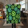 1PC Clover Print FlAannel Blanket, High quality Comfortable for All Seasons, Home Decor, Warmth and Comfort
