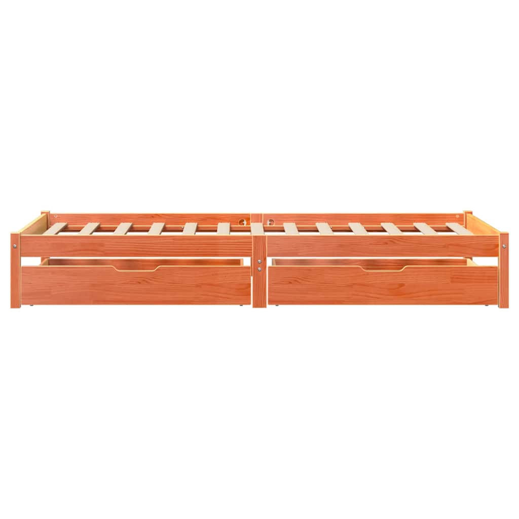Vidaxl Bed Frame Without Mattress, Waxed Brown, 90X200 Cm, Solid Pine