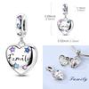 925 Silver Happy Family Charms Bead Zirconium Family Love Dangle Fit Bracelet Women Jewelry Gift
