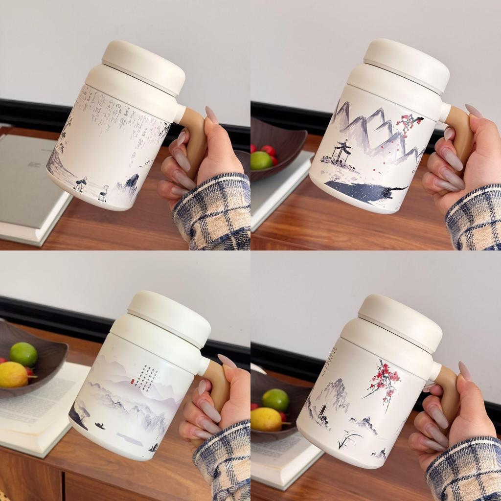 Style Insulated Mug With Handle And Tea Infuser For Office And Travel