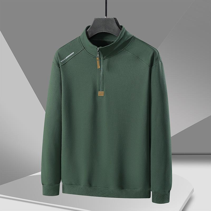 Tröja med halv dragkedja Herr Pullover Ståkrage Vår och Höst Casual Lös och Mångsidig Medelålders och Ung Sporttopp Pappa Kläder