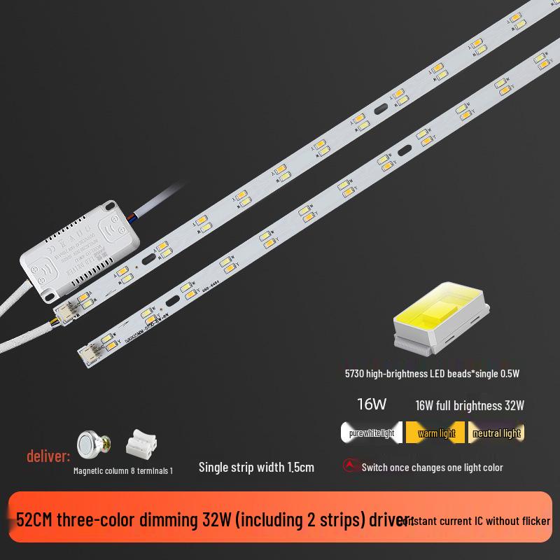 Three-Color LED Strip Light Panel for Living Room Ceiling