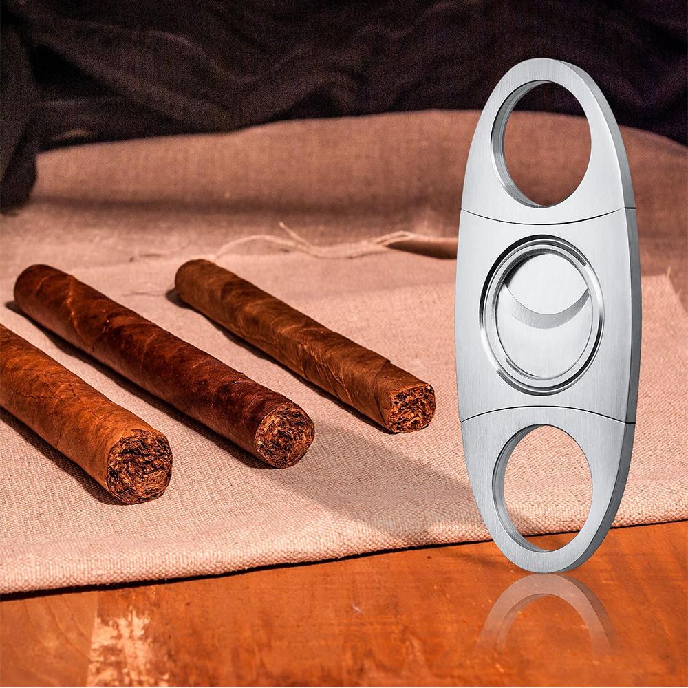 2Pcs Cigar Cutters Stainless Steel Pocket Cigar Tool For Most Sizes Of Cigars