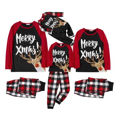 Christmas Print Family Matching Long-Sleeved Top + Pants Set
