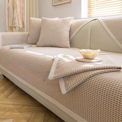 Cotton Linen Sofa Cushion Cover Four Seasons Universal Japanese Woven Non Slip Simple Sofa Towel Summer