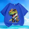 Summer New Style Children's Short-Sleeved Small Dinosaur Pure Cotton Loose-Fitting Casual Trendy T-Shirt