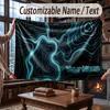 Abstract Geometric Theme Throw Blanket Custom Name Text Personalized Blanket Soft Cozy Blanket for Home Sofa Bed