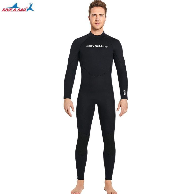 Diving Suit 3MM Long-sleeved One-piece Thermal US Version Large Size Snorkeling Surfing Cold-proof Wet