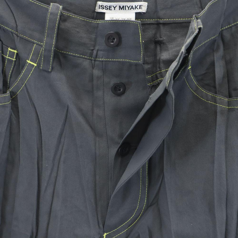 ISSEY MIYAKE made in Japan Pleated processing Long pants S Charcoal gray Men's Used