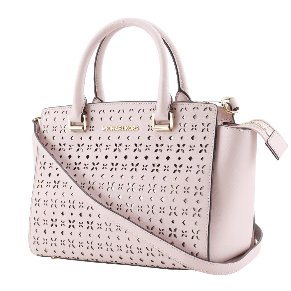 Michael Kors Selma Handbag 2WAYShoulder punching pink leather Women Used