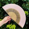 Fan Japanese style and fan bamboo handle folding fan exquisite folding fan ancient style send small tassel