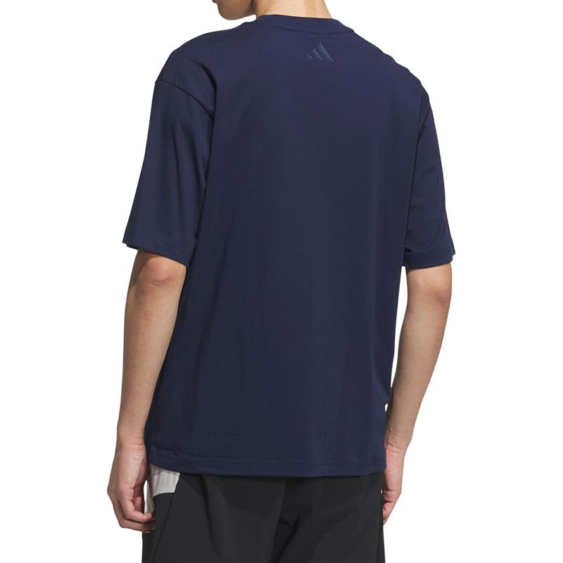 adidas SS25 Lässiges Einfaches Rundhals Sport Kurzarm T-Shirt Herren T-Shirts Tiefes Indigo JL6060