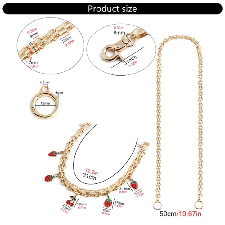 Unika Blomster Jordgubbsdesigner Kedjedekoration Väskprydnad För Väskor eller Handväska Erbjuder Hållbarhet Och Mode