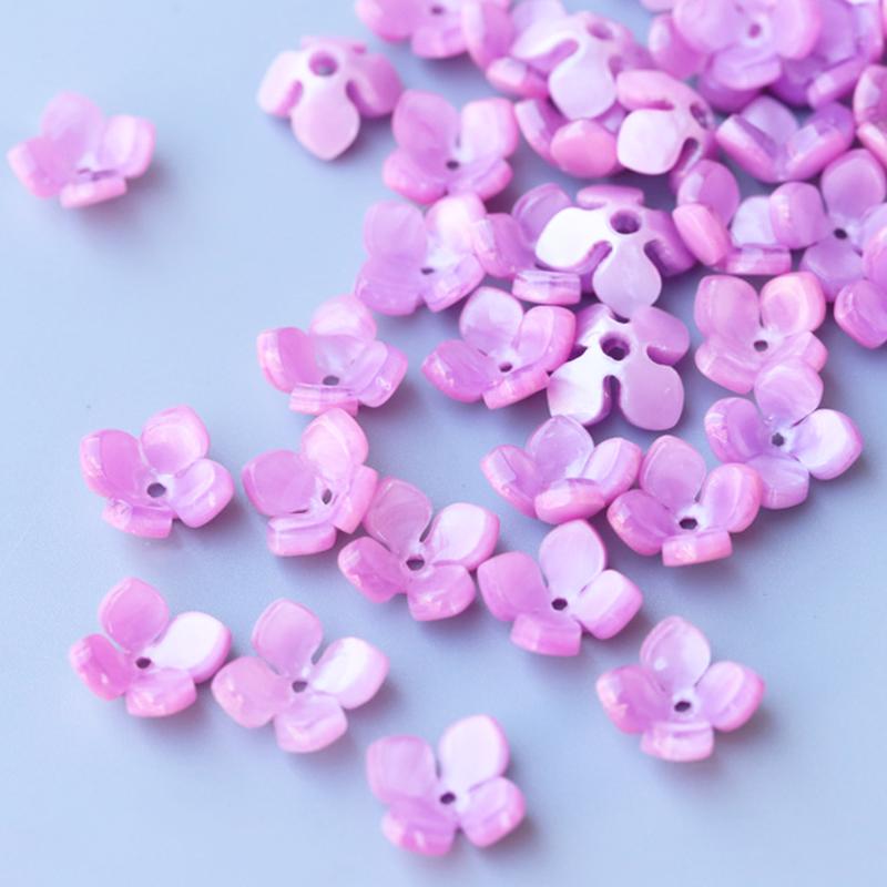 10-20pcs 14mm Resin Flower Petal Beads Caps Charms for Jewelry Making Components Needlework Loose Spacer Beads Accessories DIY