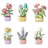 Mini Potted Flowers Building Block Sets Kids DIY Educational Toys Bonsai Tree Gardens Romantic Model Brick Kids Girl Toys