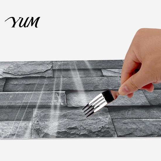 Home Interior Wall Makeover 6Pcs Vintage Faux Stone Self?Adhesive Tiles, Waterproof Oil?Proof Backsplash Kitchen Tiles Sticker, Peel & Stick