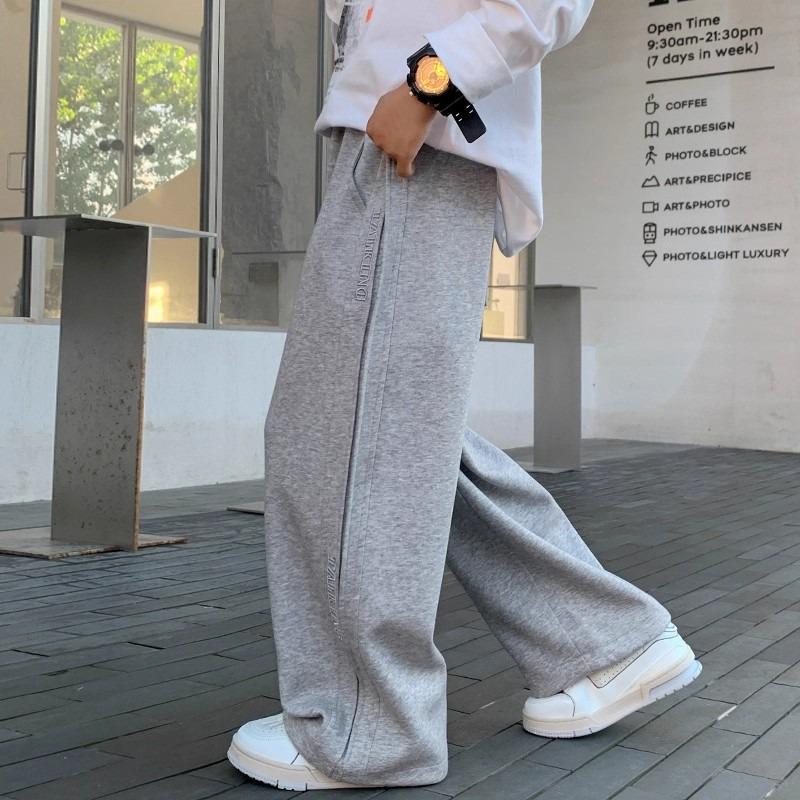 

Хлопчачі широкі спортивні штани з плюшем - Нові модні довгі спортивні штани, Весна-Осінь 2025 120 cm сірий колір