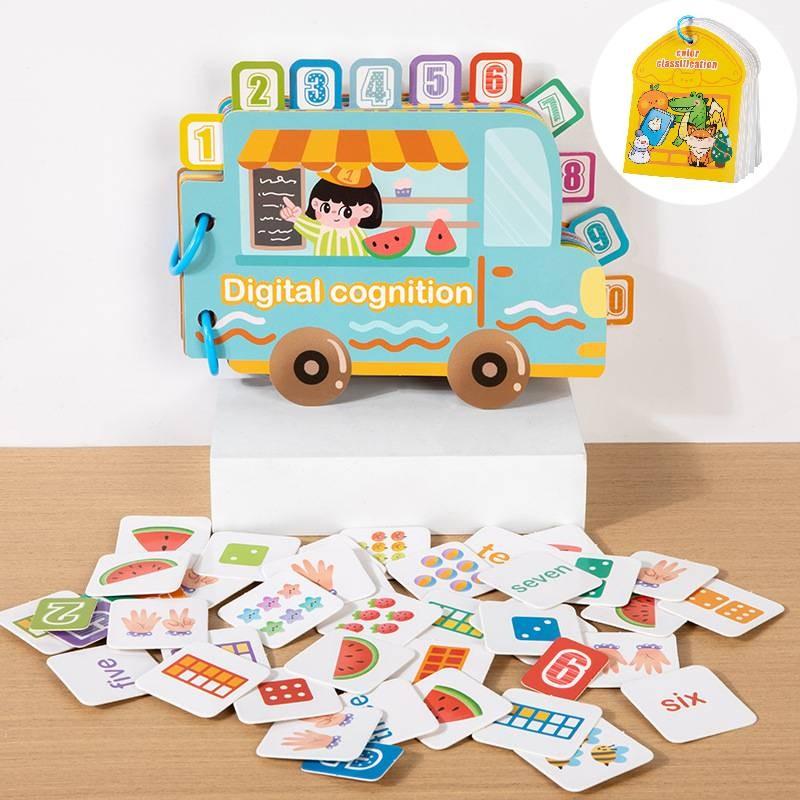 Bus Color Digital Classified Pasted Books Kids Handicraft Materials Stickers