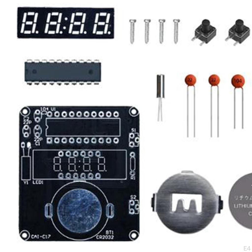 Kit Orologio Elettronico Fai da Te Display Digitale LED per Oggetto Didattico Gadget per Feste