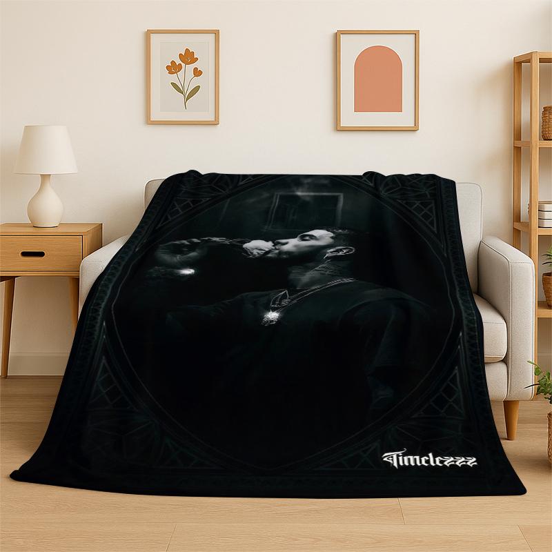 

Rapper Free Anuel AA Hip Hop Flannel Blanket Soft Warm Throw Blanket for Bedroom Living Room Bed Travel Camping Picnic Gift 75x90cm