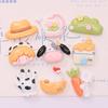 10 Pcs New Mini Cute Cartoon Rabbit, Dairy Farm Series Resin Scrapbook Diy Jewellery Hairpin Accessories Decorate Craft A96