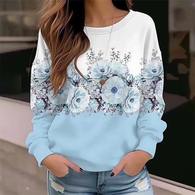 Winter 3D Colorful Florals Printing Sweatshirts Women Fashion Streetwear Pullovers Harajuku Unisex Clothing Girls Funny Tops