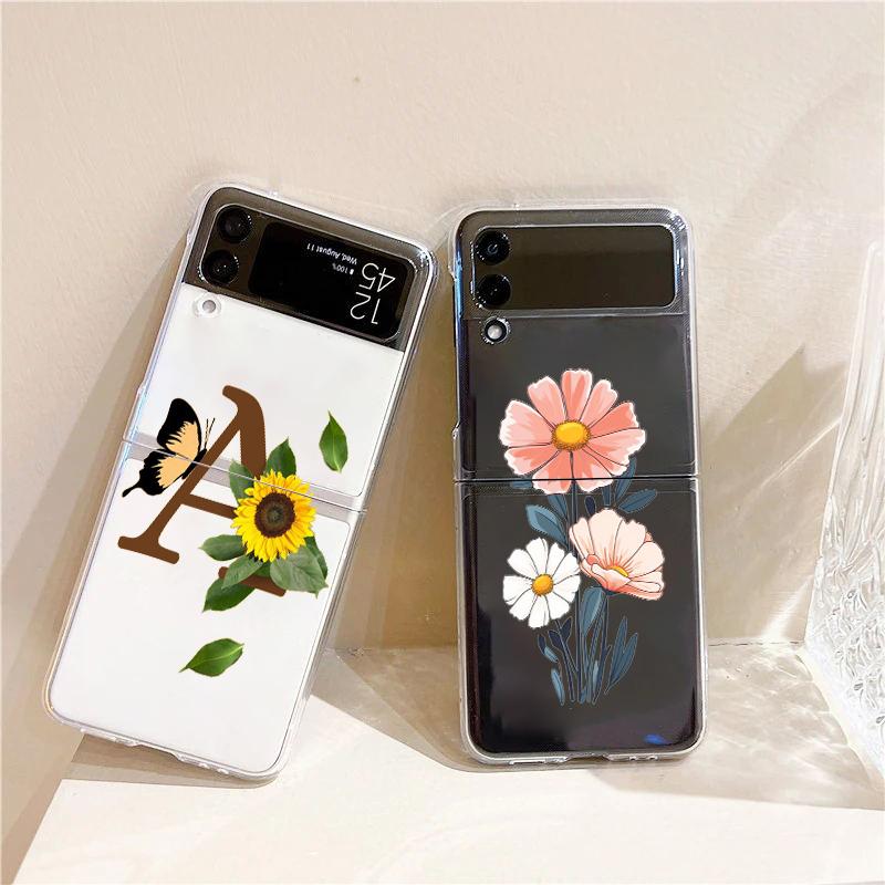 Cute Cartoon Candy Painted Fashion Phone Case For Samsung Galaxy Z Flip 3 4 5 6 7 Hard Folding Z Flip4 Clear PC Cover Gift