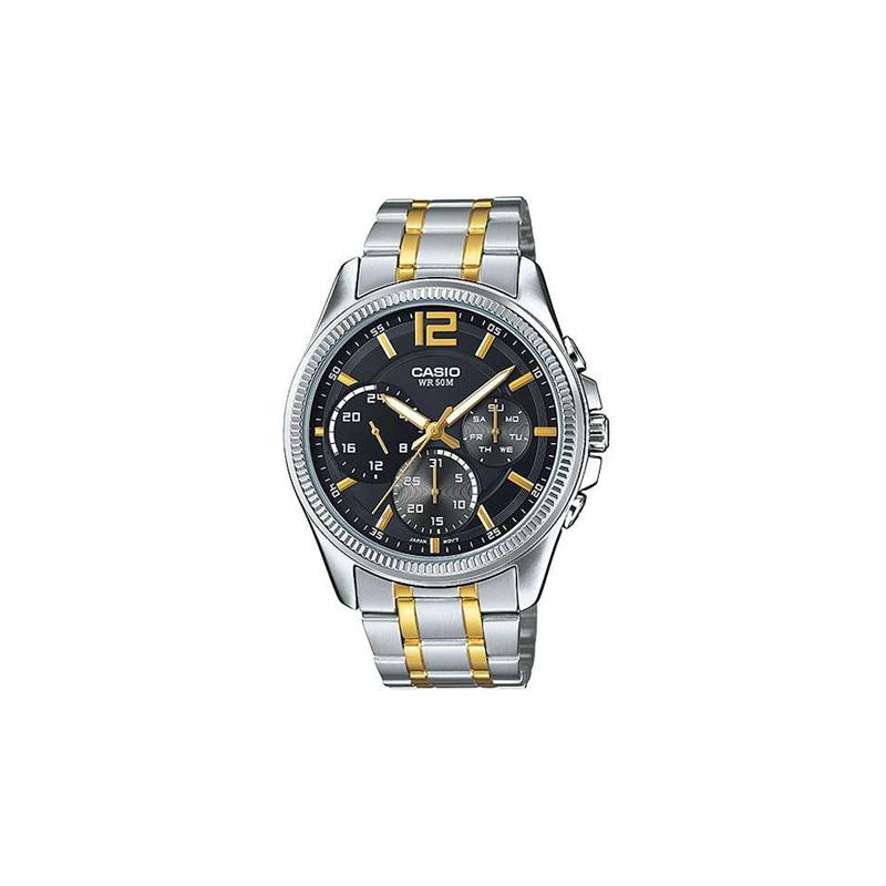 

Casio Chronograph Three Eyes Quartz Movement Stainless Steel Strap Japanese and Korean Watch Men s Watch Black Dial MTP-E305SG-1AVDF чёрный