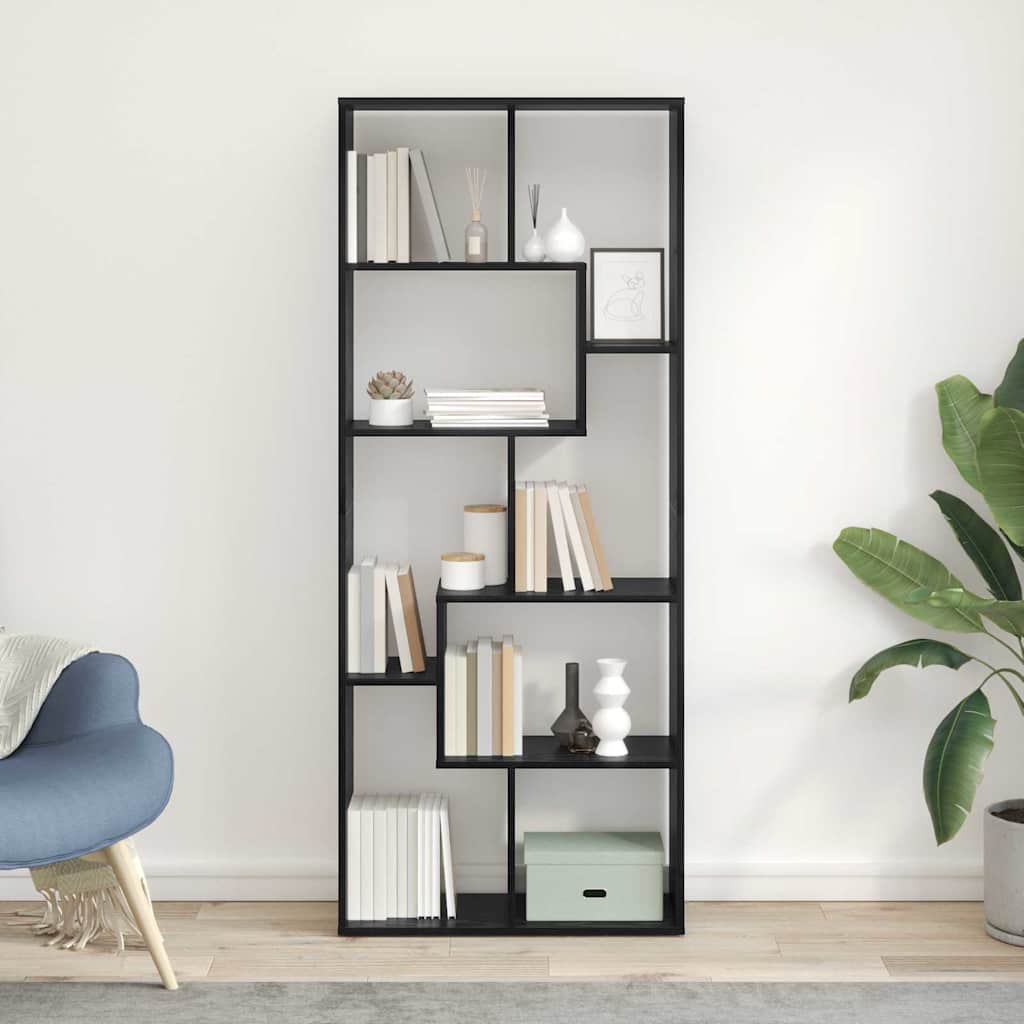 Bookshelf Black Oak Look 67 x 25 x 162 cm Engineered Wood