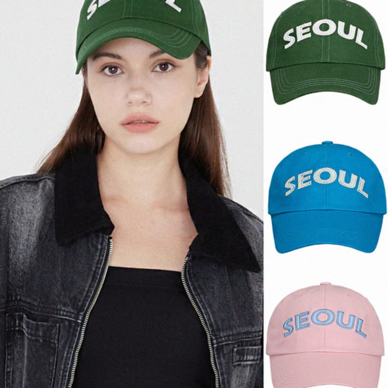 

ULUK Seoul Embroidered Cotton Ball Cap 3 Colors pink