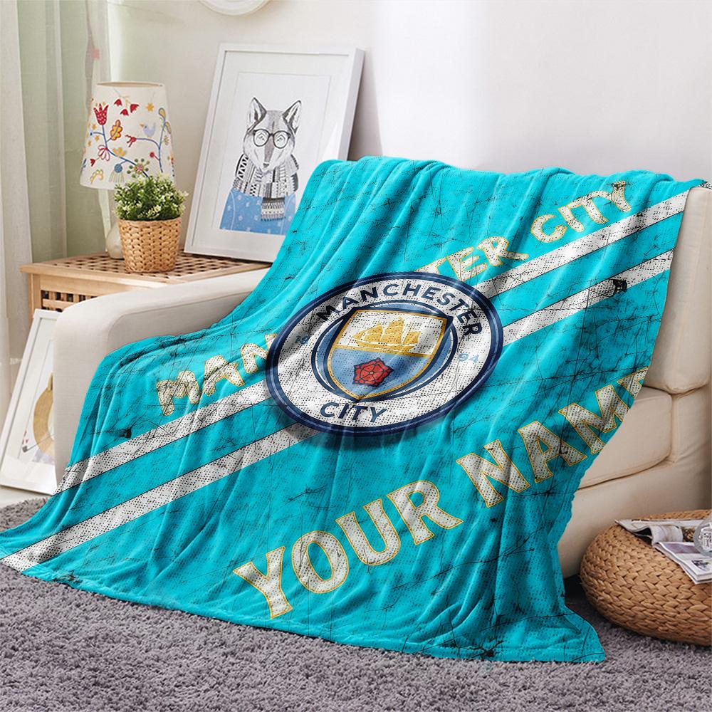 Custom Name MCFC Flannel Blanket, High Quality Comfortable for All Seasons, Home Decor, Warmth and Comfort