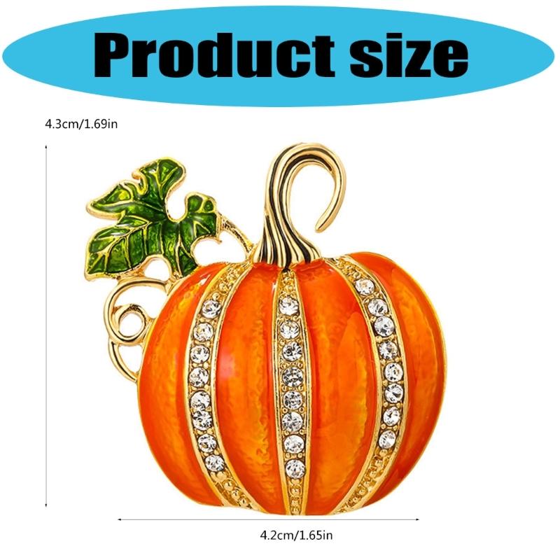 Lucky Pumpkin Brooch Pin Secure Safety Clasp Lightweight Alloy Jewelry For Costume Parties Office Wear Festive Event