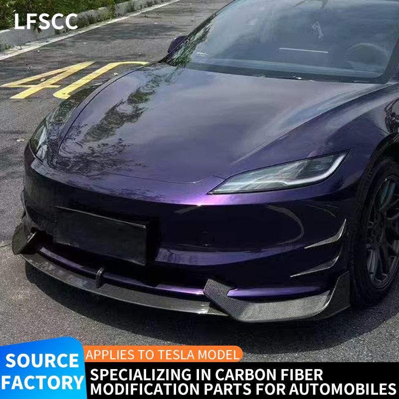 2024-2025 Tesla Model 3 Carbon Fiber Front Bumper Wind Deflector