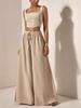 Spring/Summer 2026 Women's Solid Color Vest and Wide-Leg Pants Suit